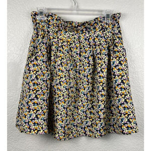 Elizabeth And James Womens Floral Casual Lightweight Silk Mini Skirt W/Pockets M